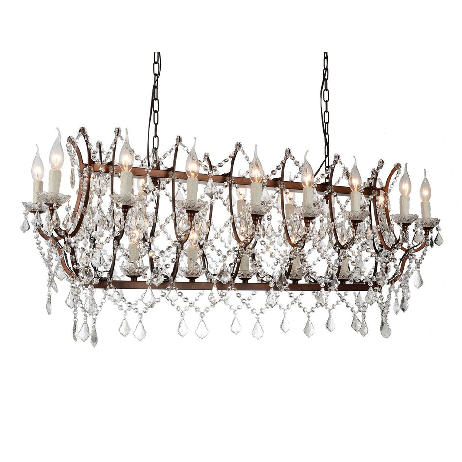 Phraya 24 Light Up Chandelier With Light Brown Finish