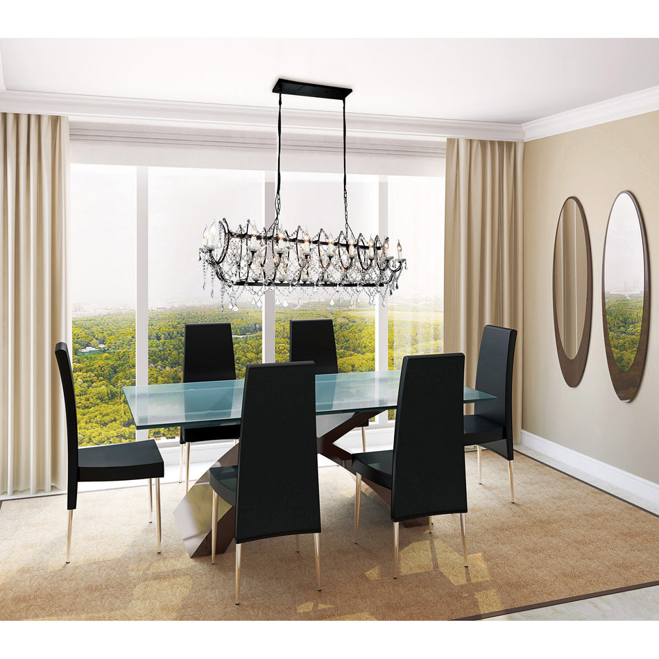 Phraya 24 Light Up Chandelier With Dark Brown Finish by CWI