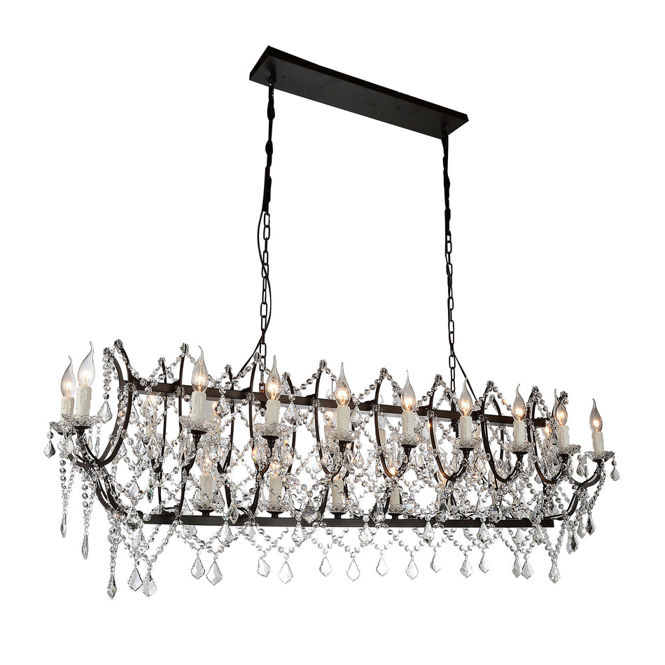 Phraya 24 Light Up Chandelier With Dark Brown Finish