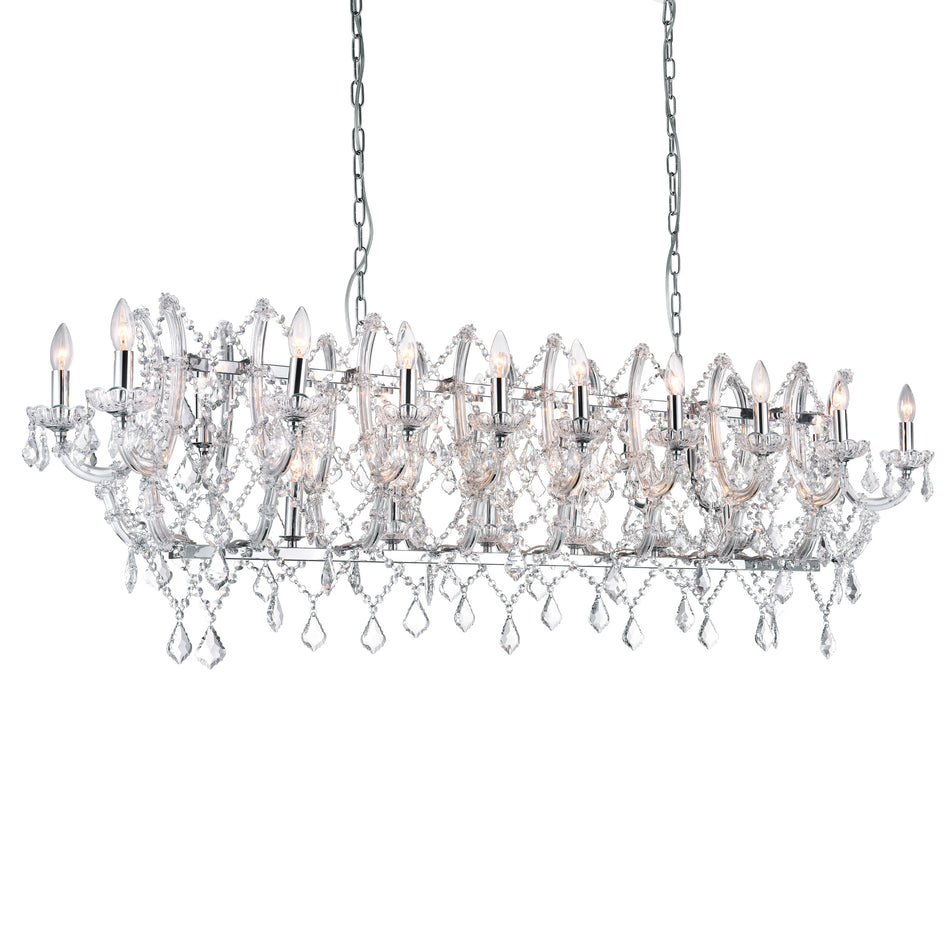 Aleka 24 Light Candle Chandelier With Chrome Finish by CWI