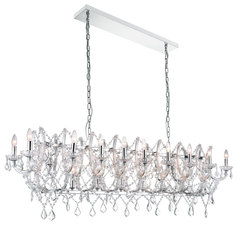 Aleka 24 Light Candle Chandelier With Chrome Finish