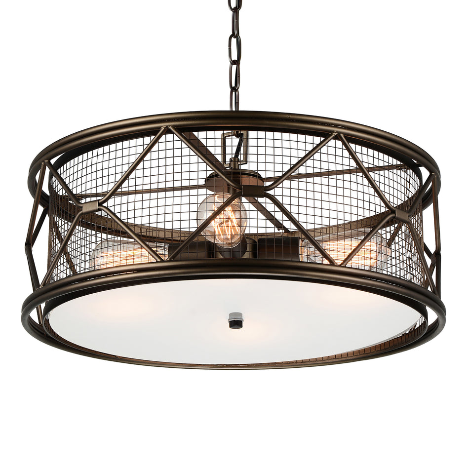 Kali 4 Light Chandelier With Light Brown Finish by CWI