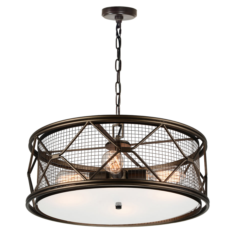 Kali 4 Light Chandelier With Light Brown Finish