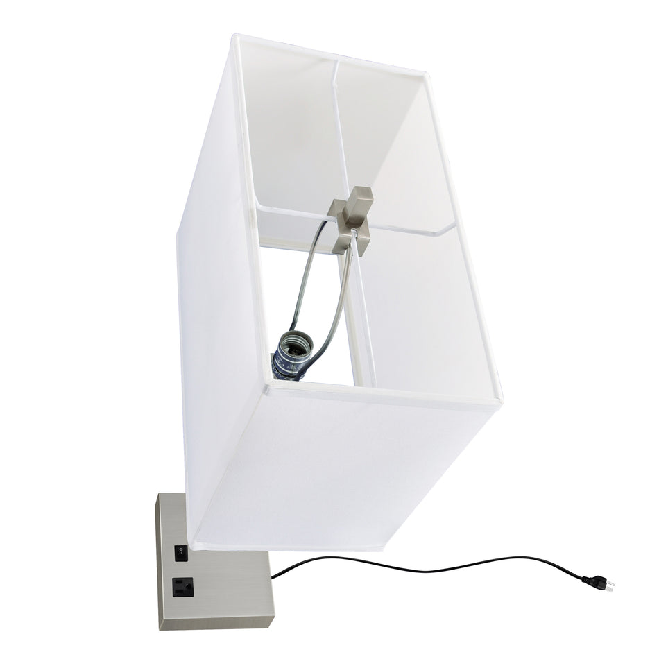 Torren 1 Light 14in Satin Nickel Table Lamp by CWI