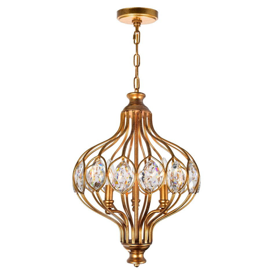 Altair 3 Light Antique Bronze Chandelier