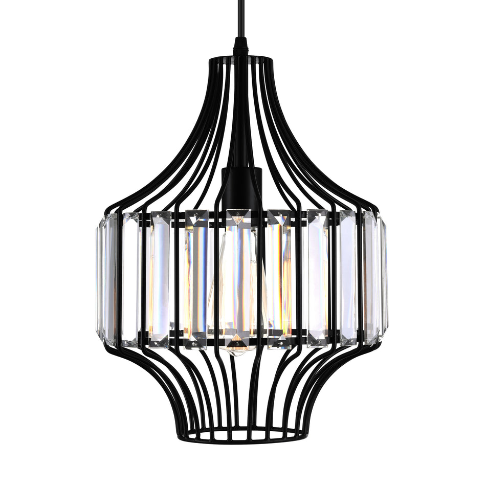 Alethia 1 Light Black Pendant by CWI