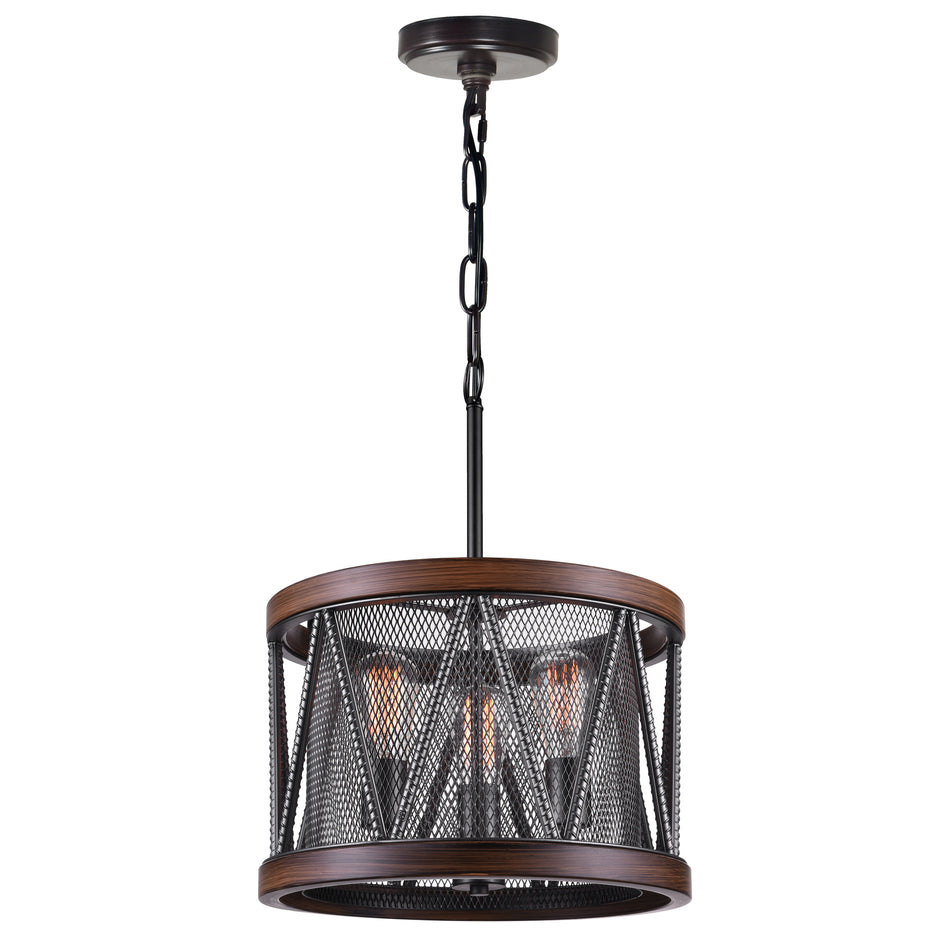 Parsh 3 Light Drum Shade Chandelier With Pewter Finish