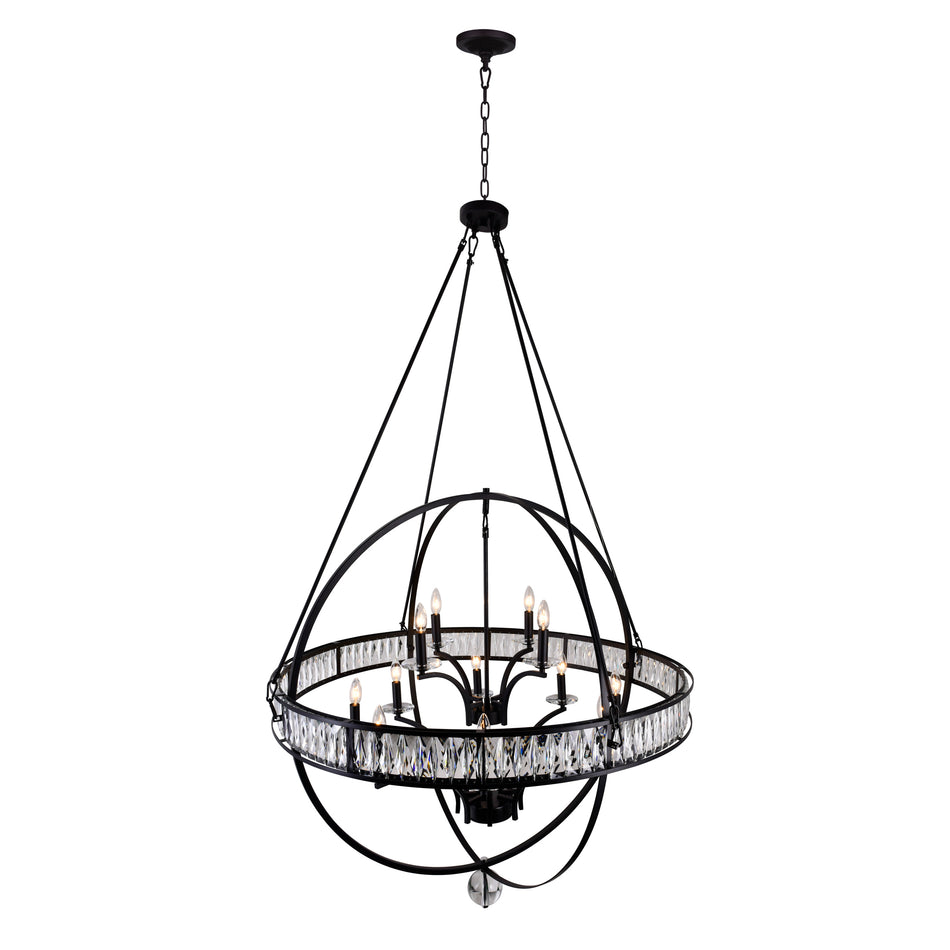 Arkansas 12 Light Black Chandelier by CWI