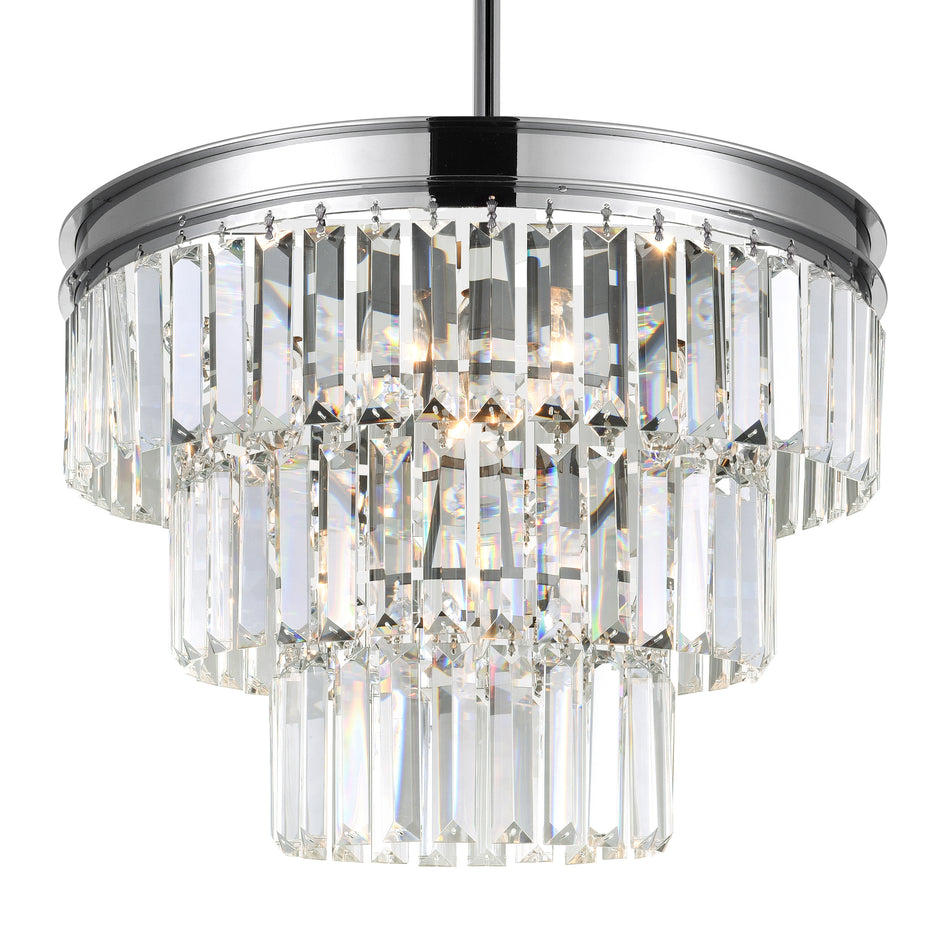 Weiss 5 Light 18in Chrome Down Chandelier by CWI