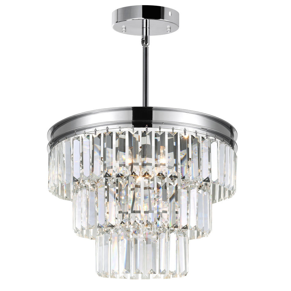 Weiss 5 Light 18in Chrome Down Chandelier