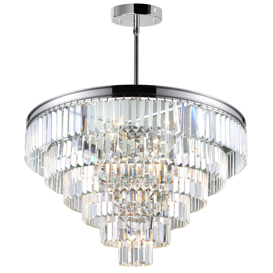 Weiss 15 Light Chrome Down Chandelier