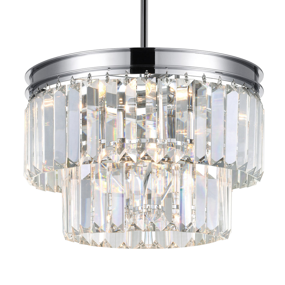 Weiss 5 Light 8in Chrome Down Mini Chandelier by CWI