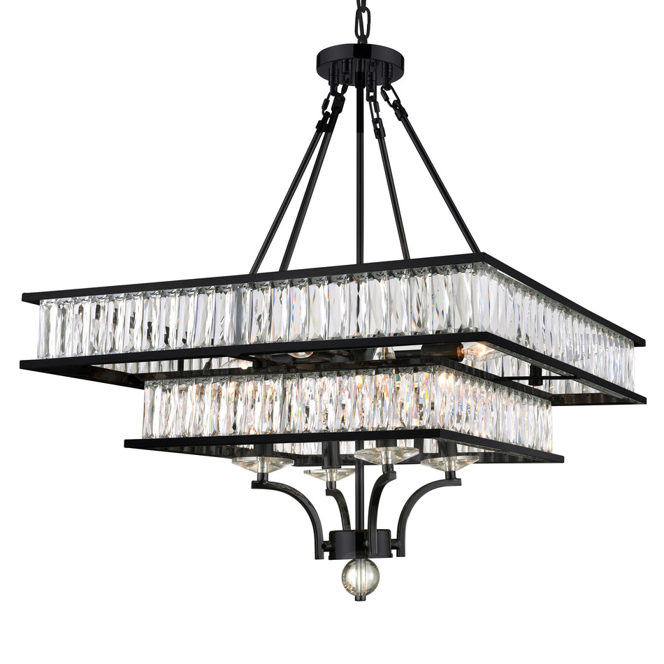 Shalia 8 Light Chandelier With Black Finish by CWI