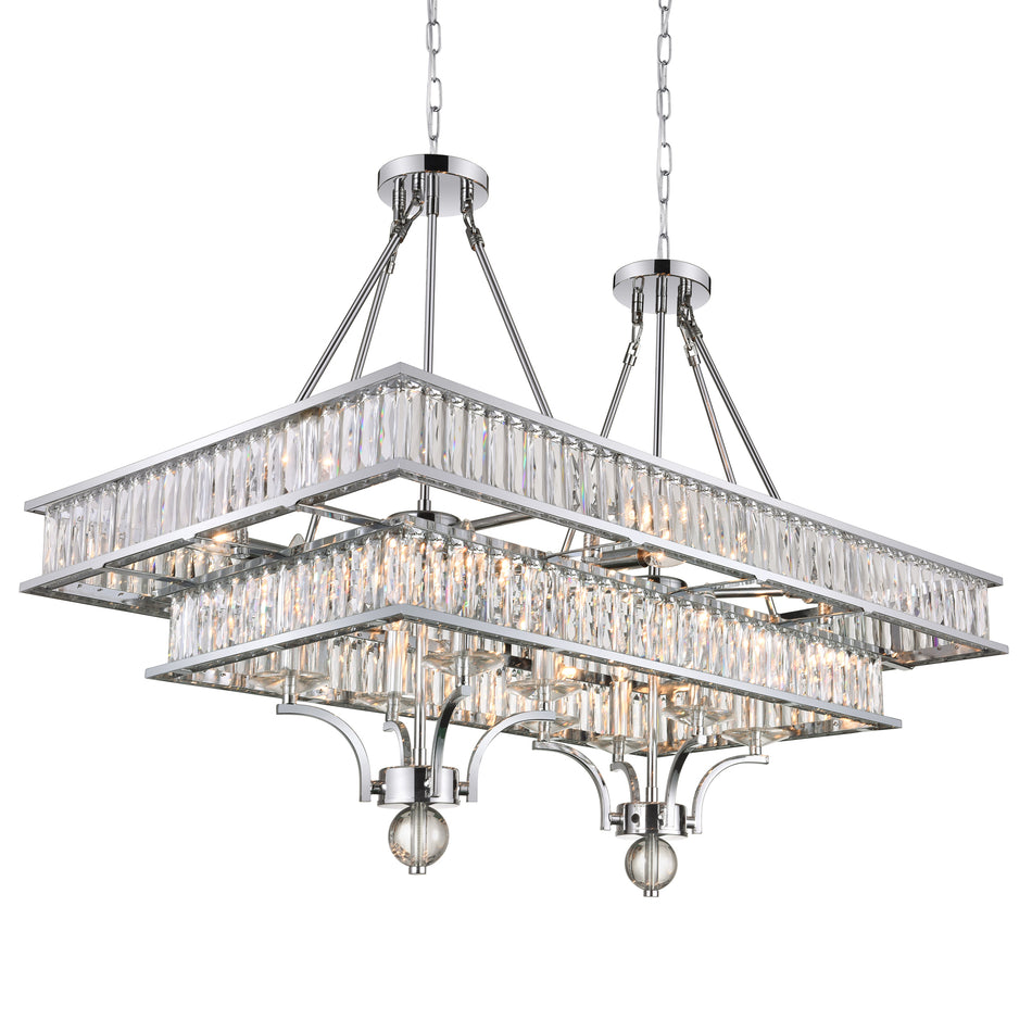 Shalia 16 Light Island Chandelier With Chrome Finish by CWI