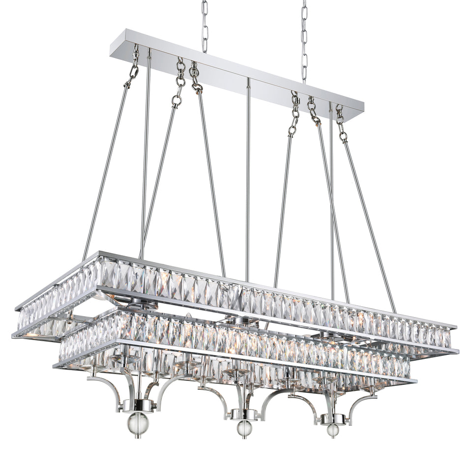 Shalia 20 Light Island Chandelier With Chrome Finish by CWI