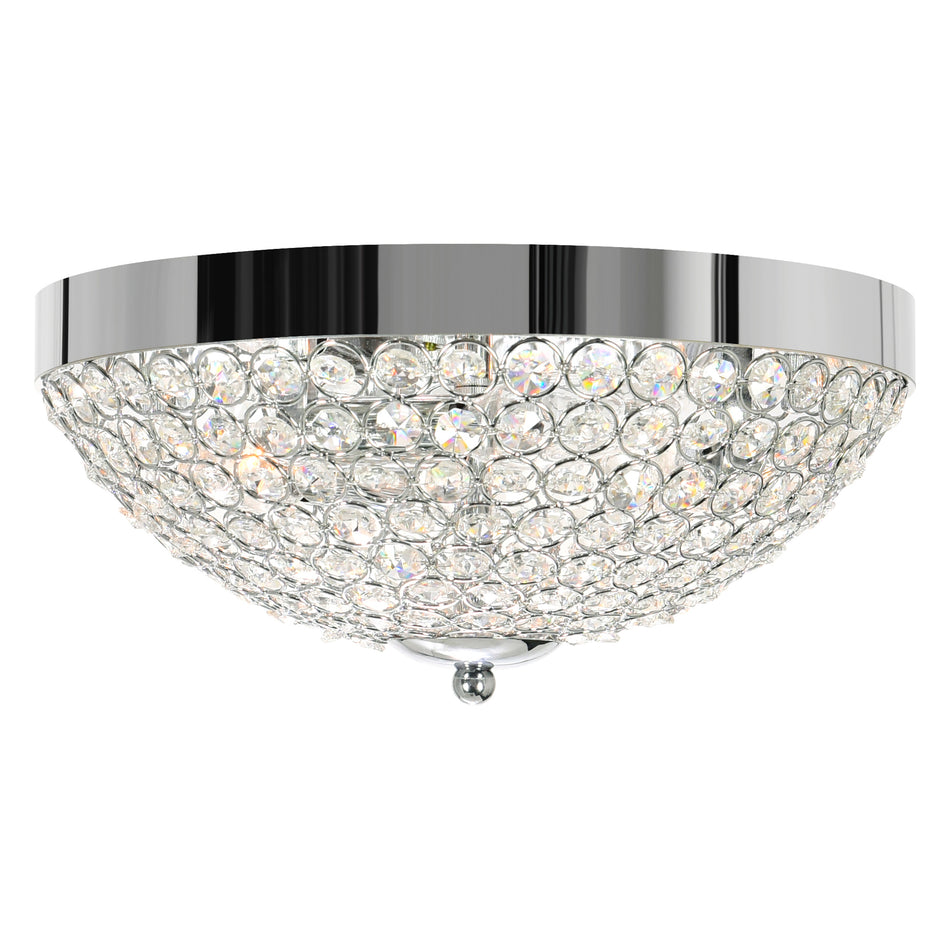 Globe 3 Light 12in Chrome Bowl Flush Mount by CWI