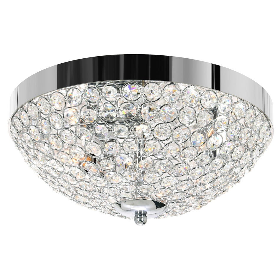 Globe 3 Light 12in Chrome Bowl Flush Mount