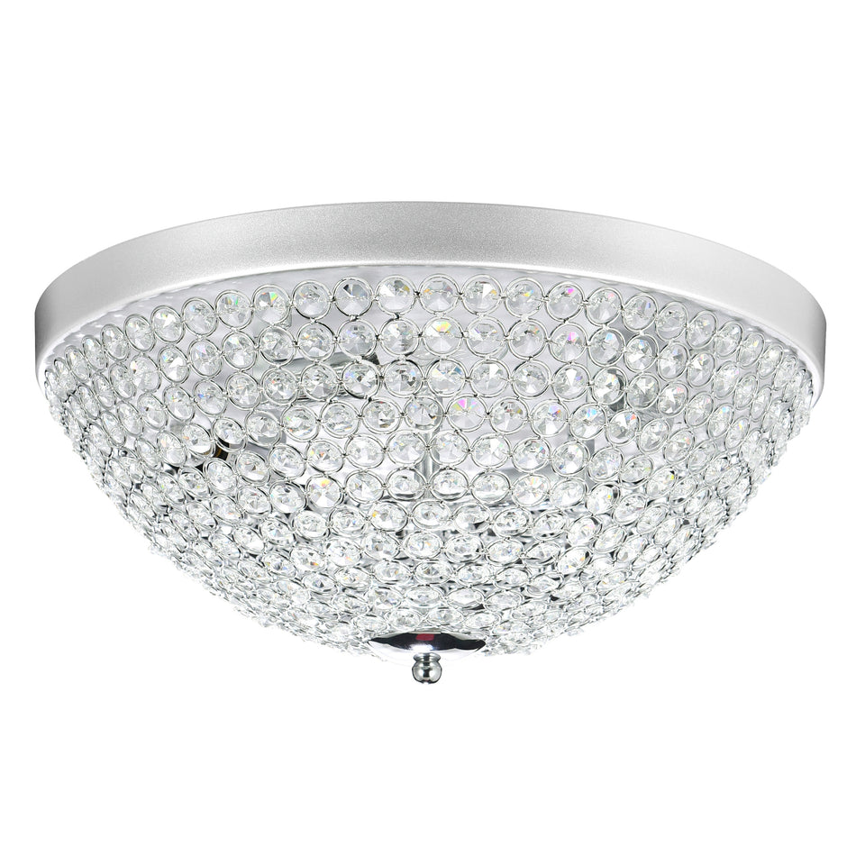 Globe 4 Light 16in Chrome Bowl Flush Mount by CWI