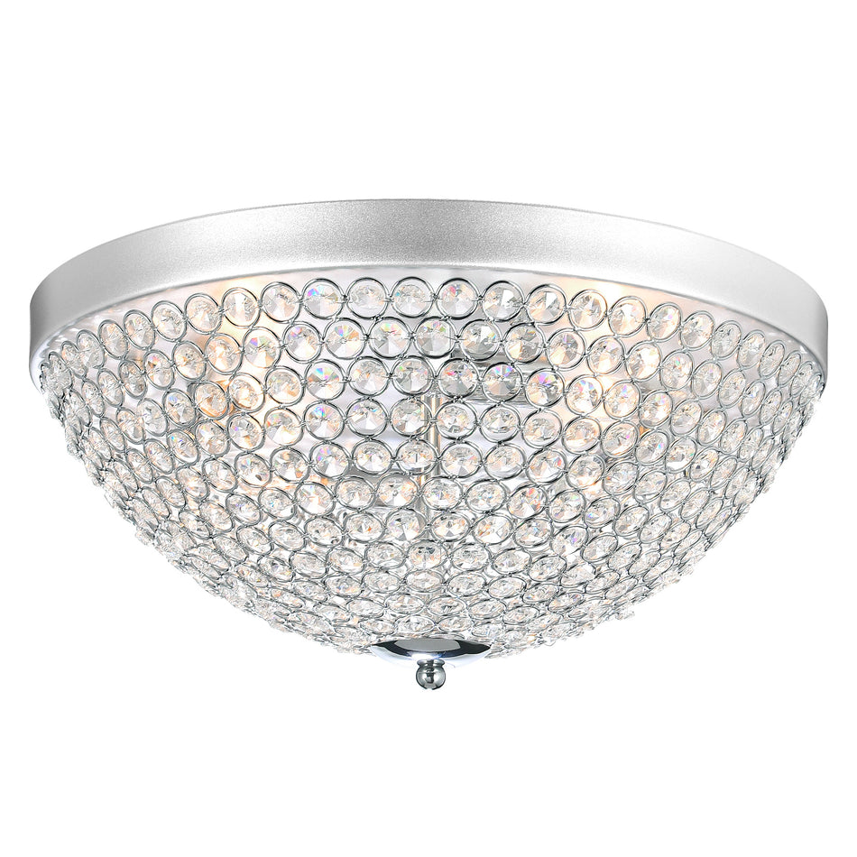 Globe 4 Light 16in Chrome Bowl Flush Mount