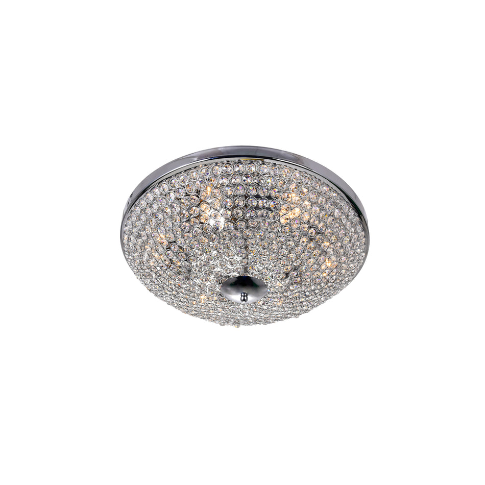 Globe 6 Light 20in Chrome Bowl Flush Mount by CWI