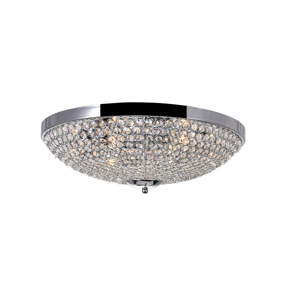 Globe 6 Light 20in Chrome Bowl Flush Mount