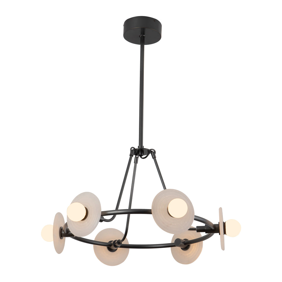 Dahlia 28-in Urban Bronze dimmable LED Chandelier
