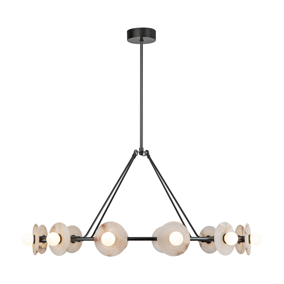 Dahlia 46-in Urban Bronze/Alabaster LED Chandeliers by ALORA
