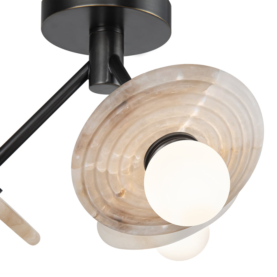 Dahlia 13-in Urban Bronze/Alabaster LED Semi Flush Mount by ALORA
