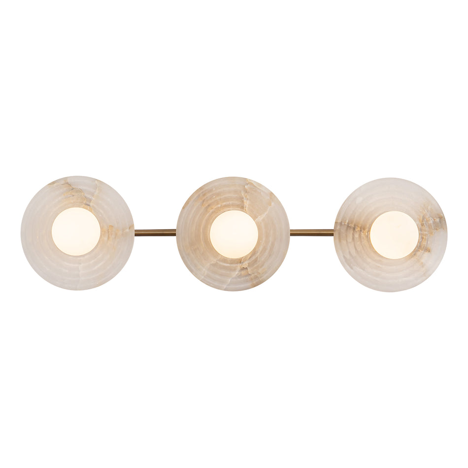 Dahlia 22-in Vintage Brass/Alabaster LED Wall/Vanity by ALORA