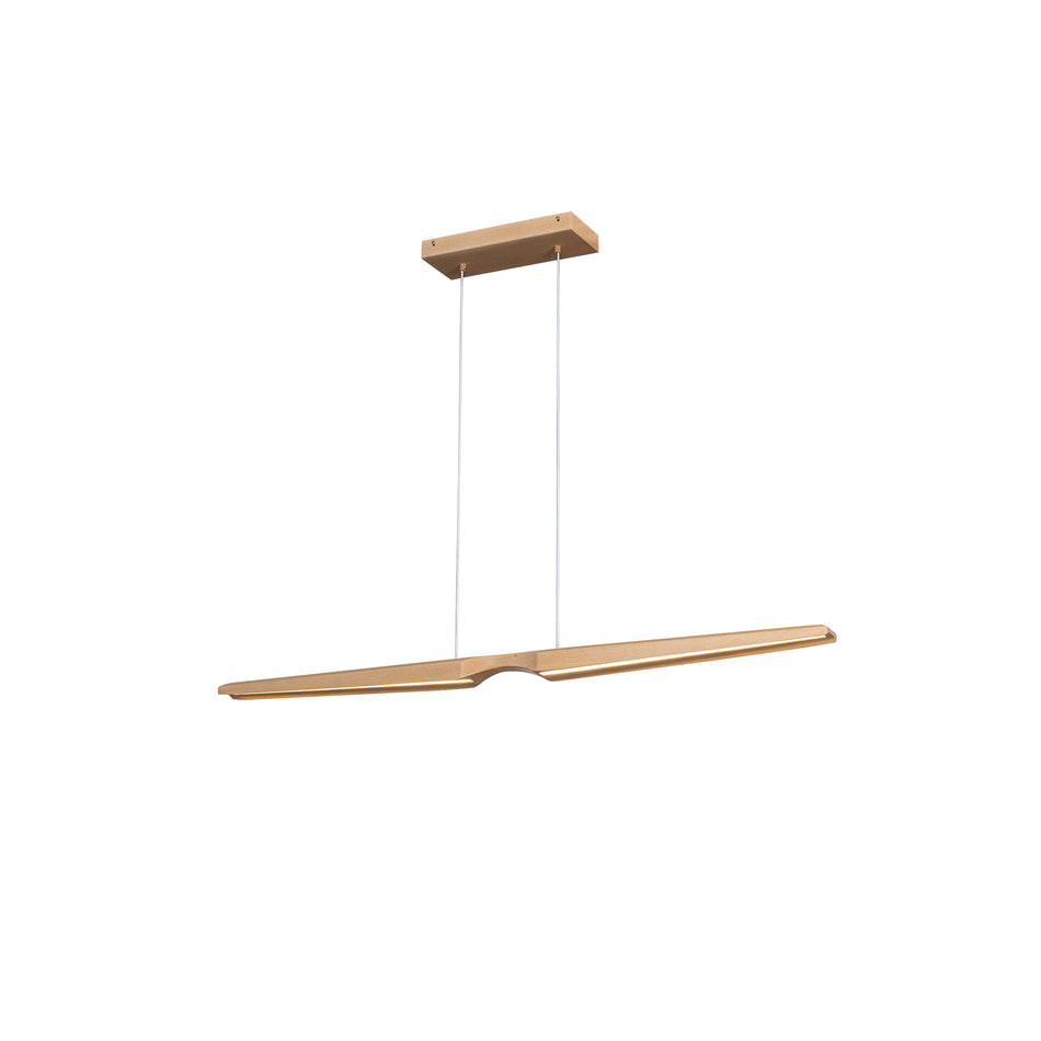 Dakota 42-in Beech Wood LED Linear Pendant by KUZCO