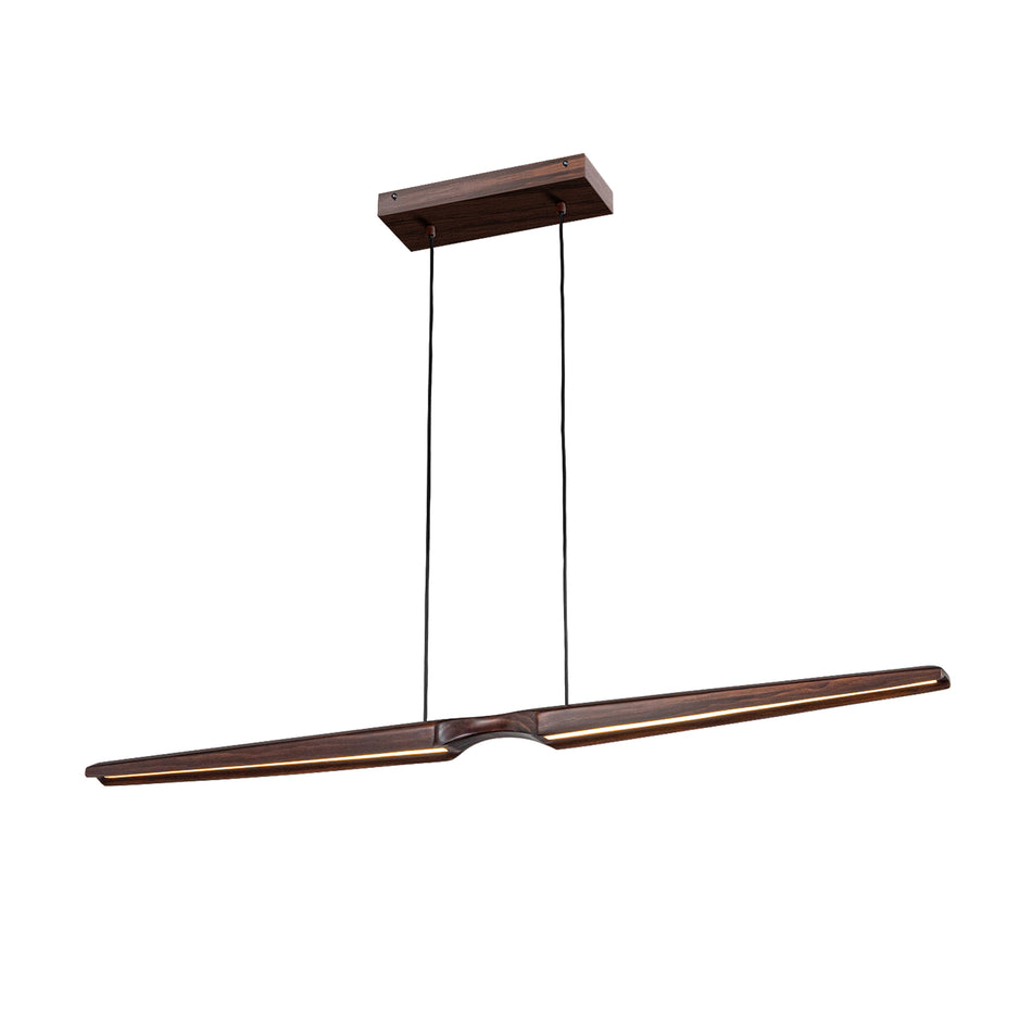 Dakota 42-in Walnut LED Linear Pendant by KUZCO
