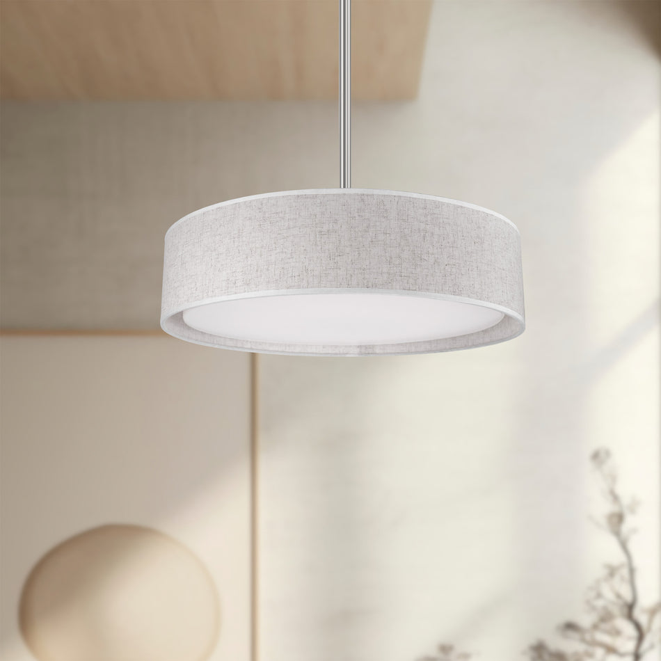 Dalton 16-in Beige LED Pendant by KUZCO