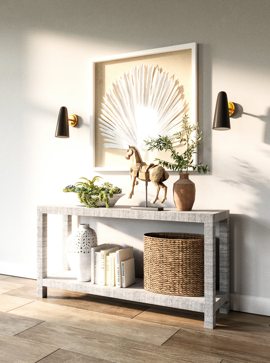 Daniel 5-in Aged Gold/White 1 Light Wall/Vanity by ALORA MOOD