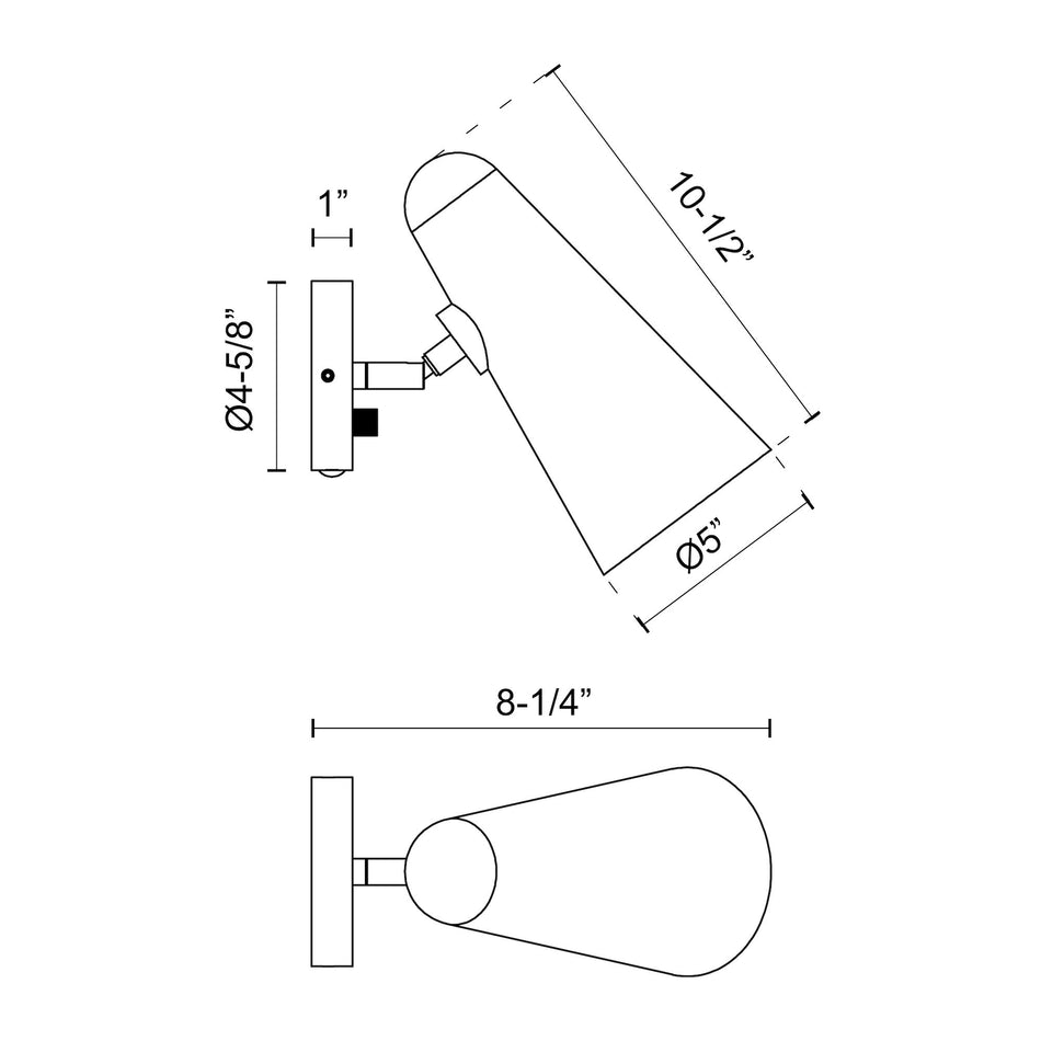 Daniel 5-in Aged Gold/Matte Black 1 Light Wall/Vanity by ALORA MOOD