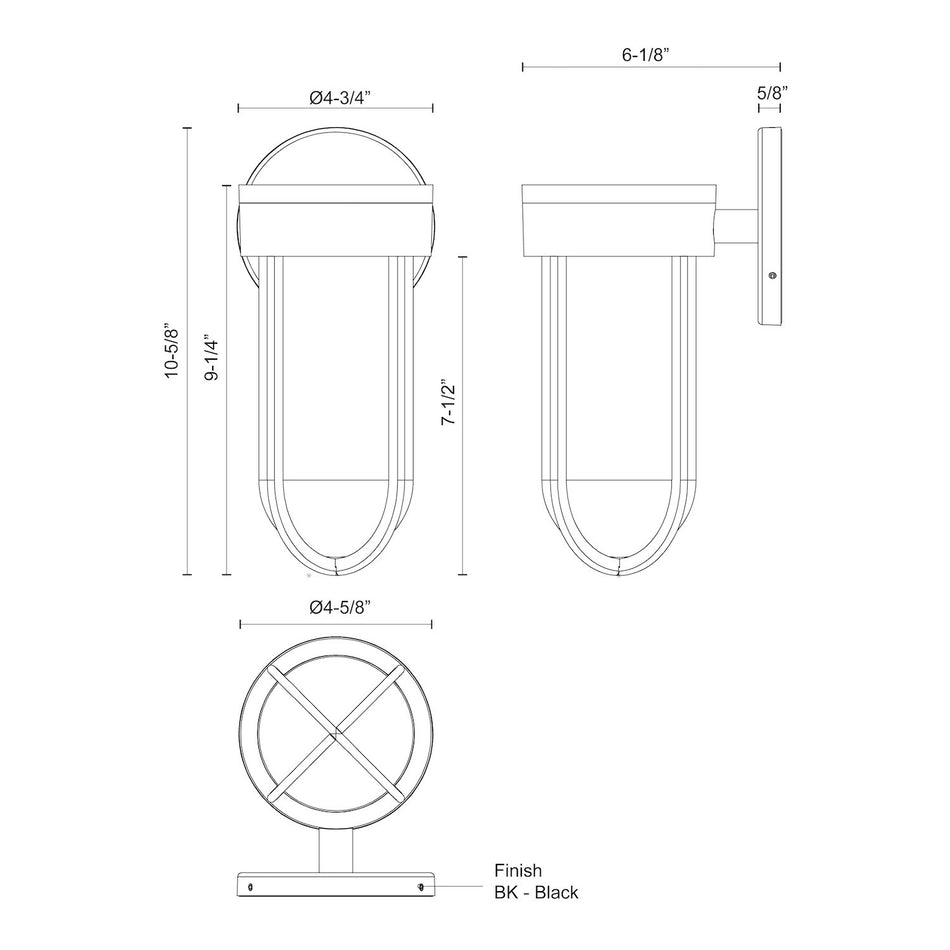 Davy 9-in Black LED Exterior Wall Sconce by KUZCO