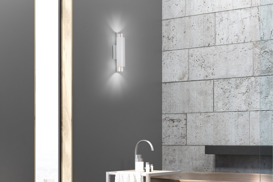 Dela 16-in White/Silver LED Wall Sconce
