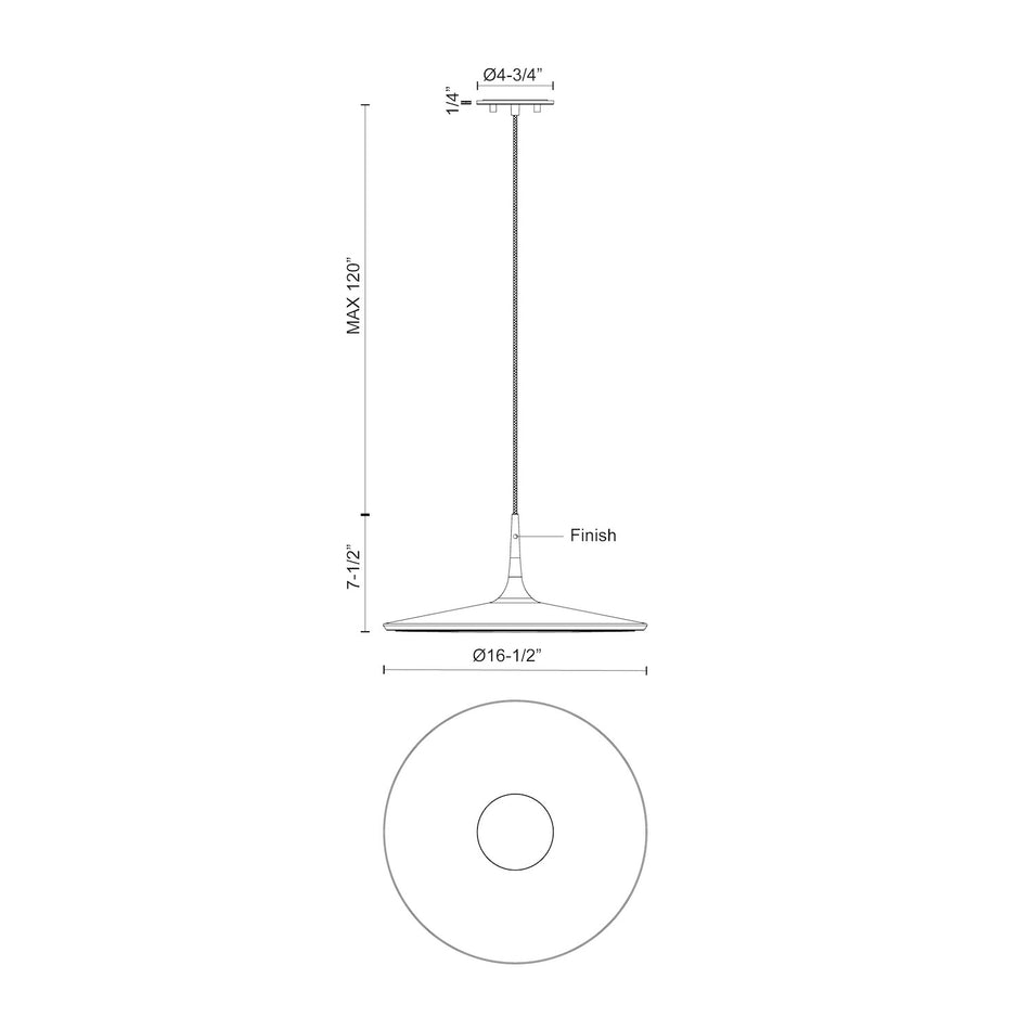 Disc 16-in White LED Pendant by KUZCO