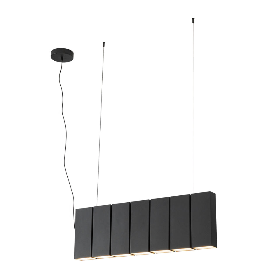 Domino 35-in Black LED Linear Pendant by KUZCO