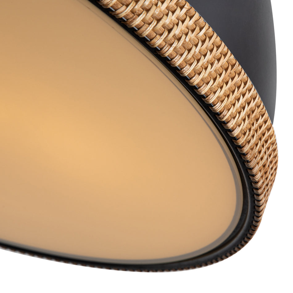 Doral 24-in Matte Black/Vintage Brass 3 Lights Pendant by ALORA