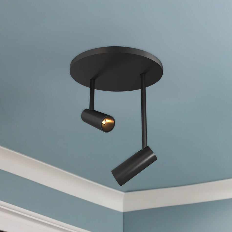 Downey 2-in Black LED Semi Flush Mount by KUZCO