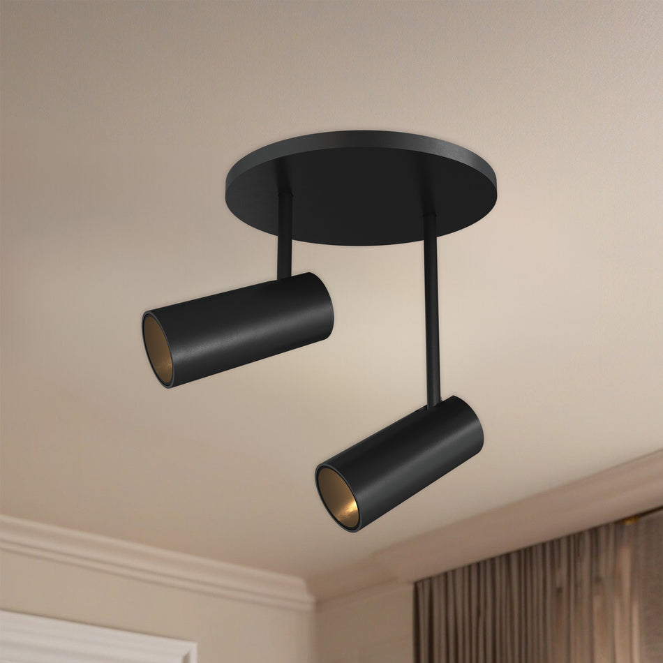 Downey 3-in Black LED Semi Flush Mount by KUZCO
