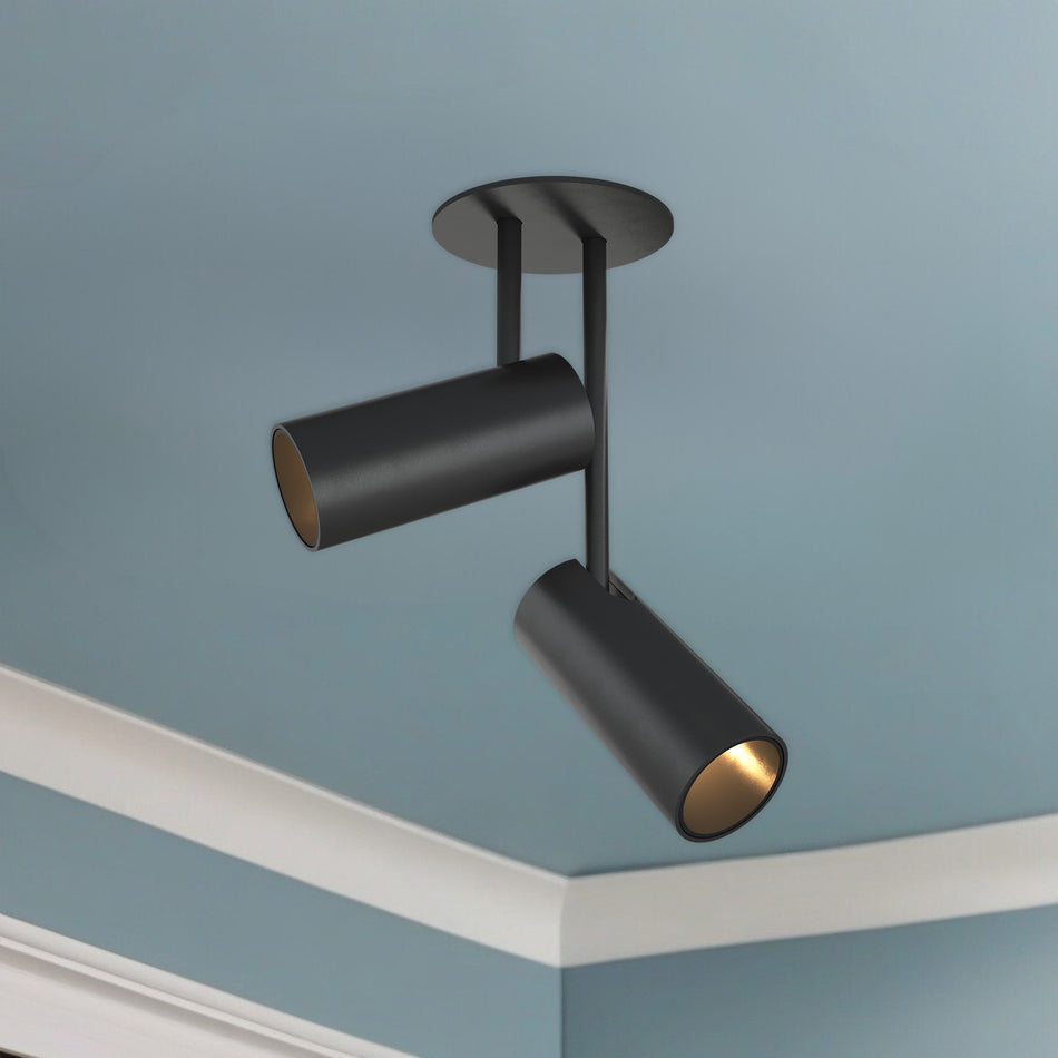 Downey 2-in Black LED Semi Flush Mount by KUZCO