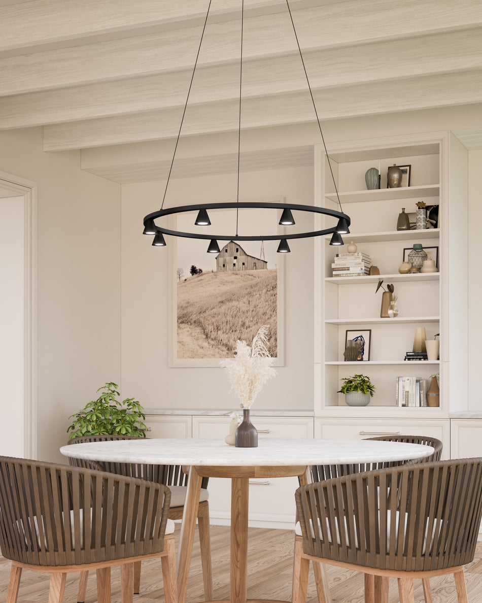 Dune 33-in Black LED Chandeliers by KUZCO