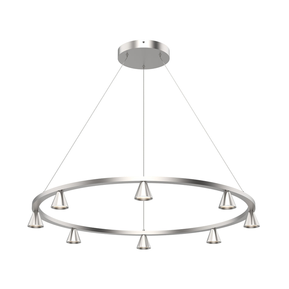 Dune 33-in Brushed Nickel LED Chandeliers by KUZCO