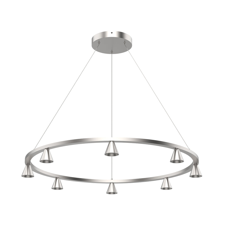Dune 33-in Brushed Nickel LED Chandeliers
