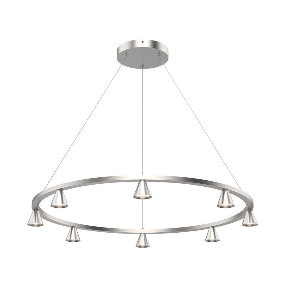 Dune 33-in Brushed Nickel LED Chandeliers by KUZCO