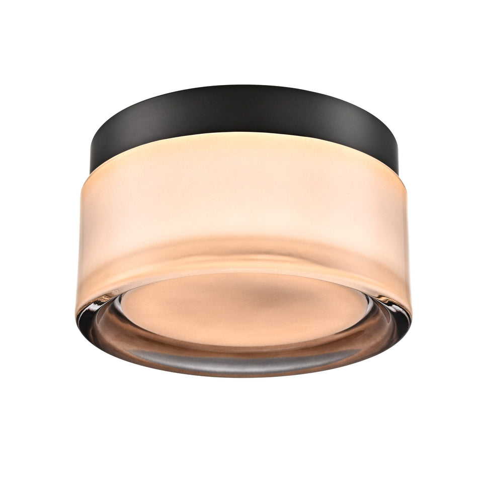 Ruffle Flush Mount in Champagne with Vodka Ice Glass