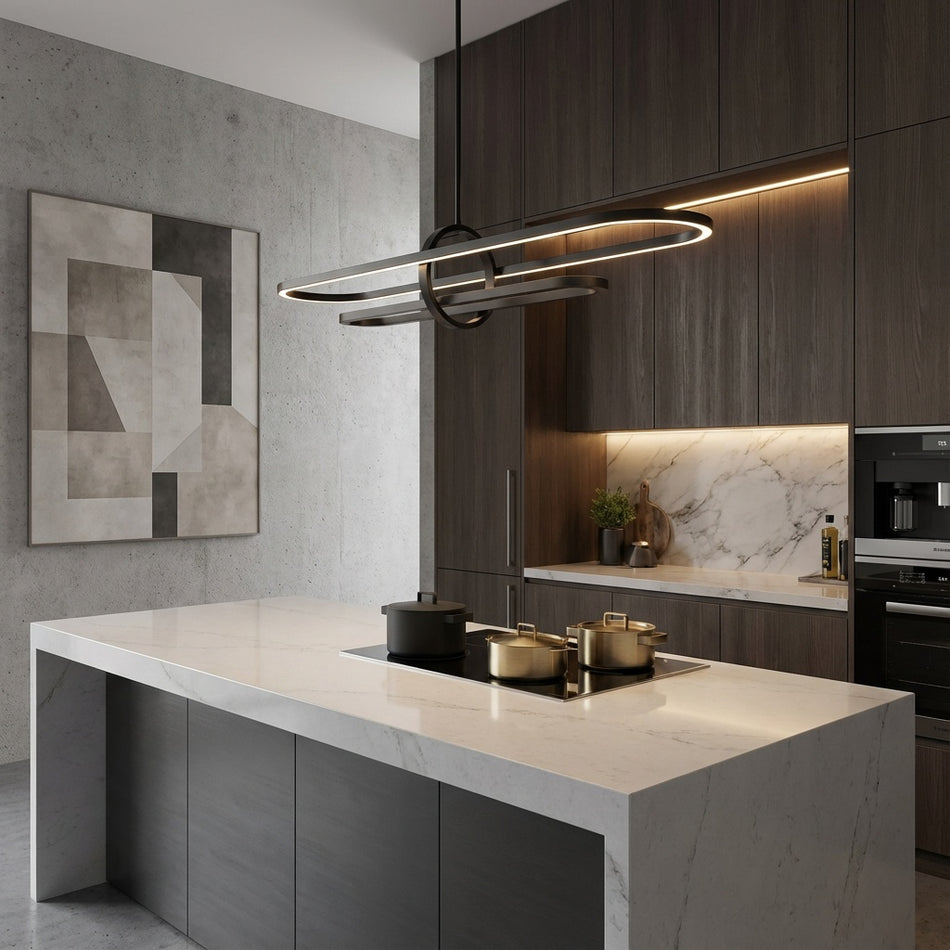 Ultra Modern Perigee LED Integrated Linear Pendant in Graphite by DVI