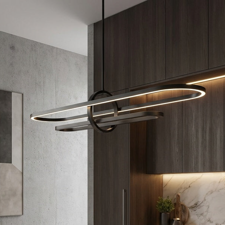 Ultra Modern Perigee LED Integrated Linear Pendant in Graphite by DVI