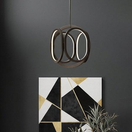 Ultra Modern Perigee LED Integrated 18 Inch Foyer Pendant in Graphite by DVI